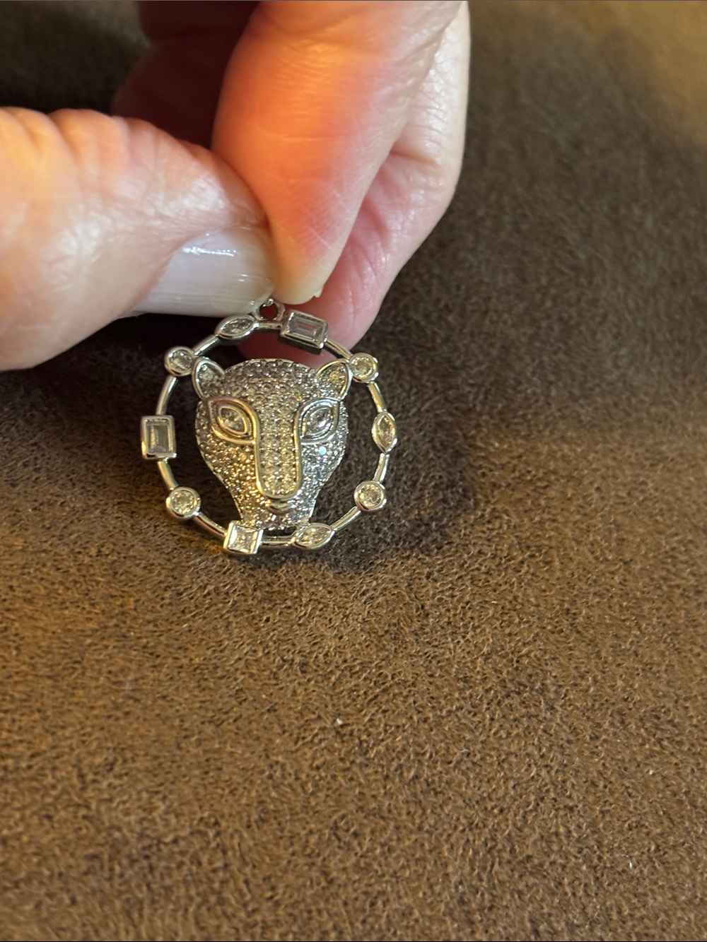 Pretty Bird 18K white gold over brass Panther pendant- - Picture 4 of 4